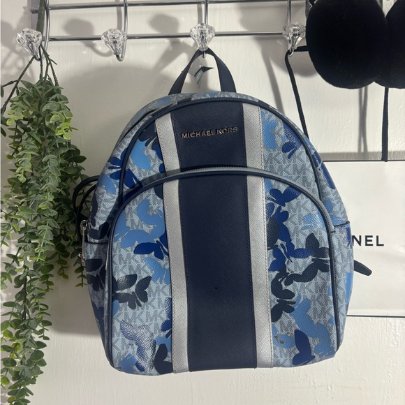Michael Kors Blue Floral Backpack - Picture 1 of 6